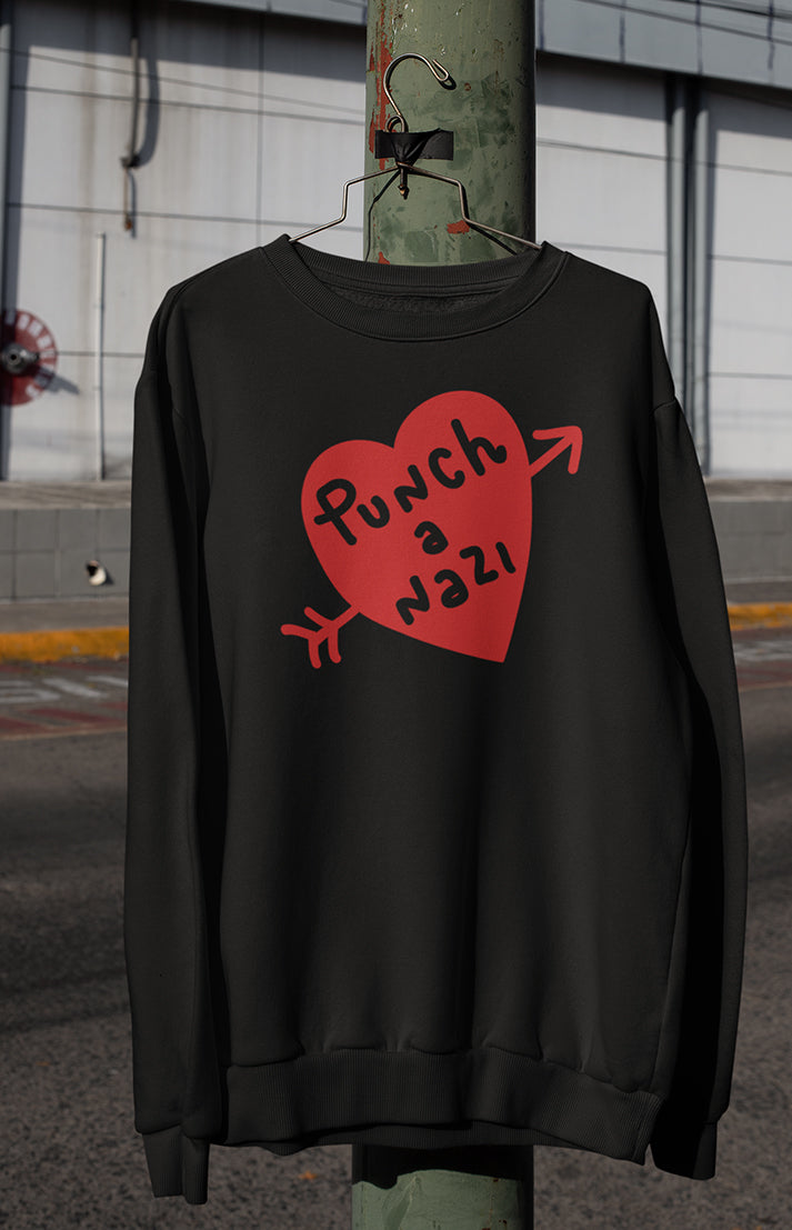 Felpa unisex a girocollo - Punch a nazi