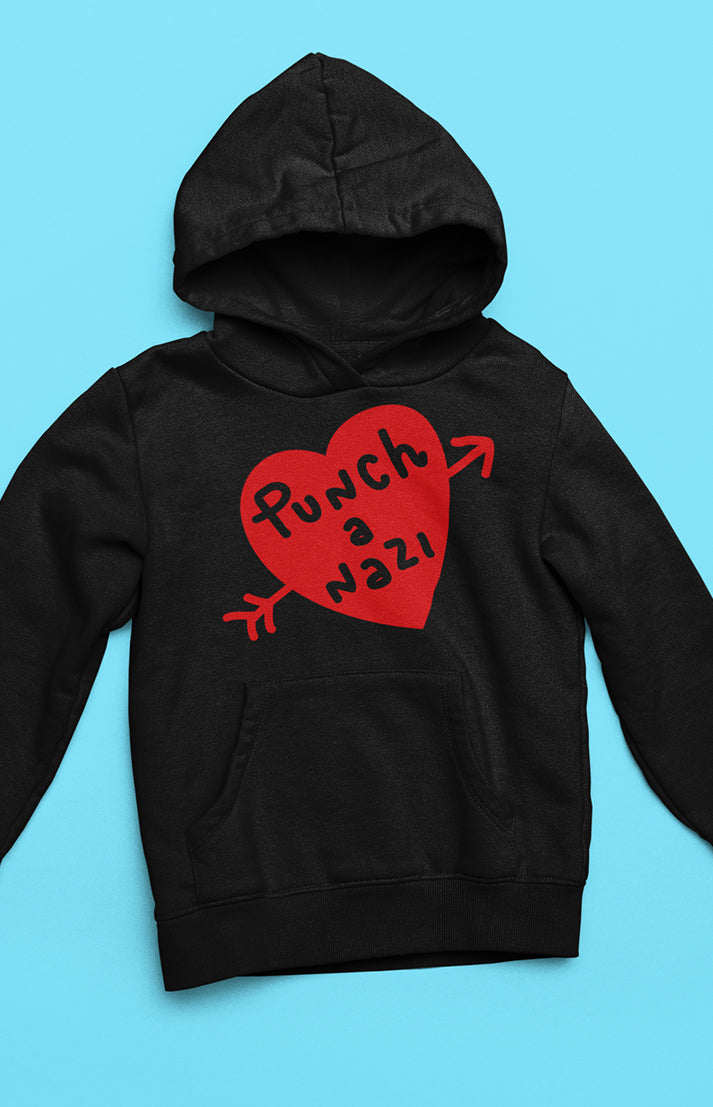 Unisex hooded sweatshirt - Punch a nazi