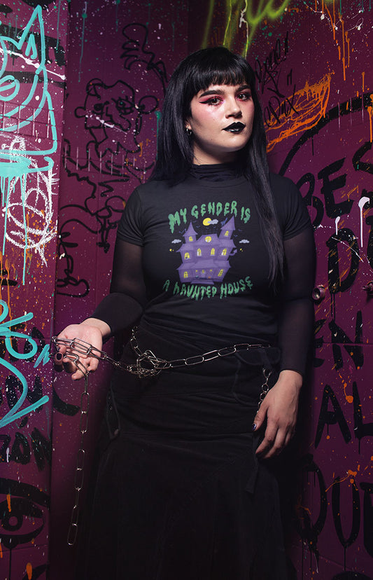My gender is a haunted house - T-shirt unisex bio