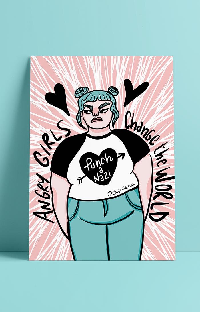 Art print - Angry girls change the world