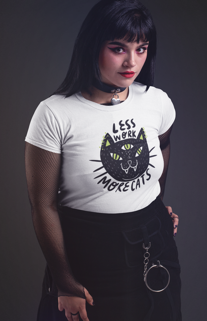 Less work more cats - Organic unisex t-shirt