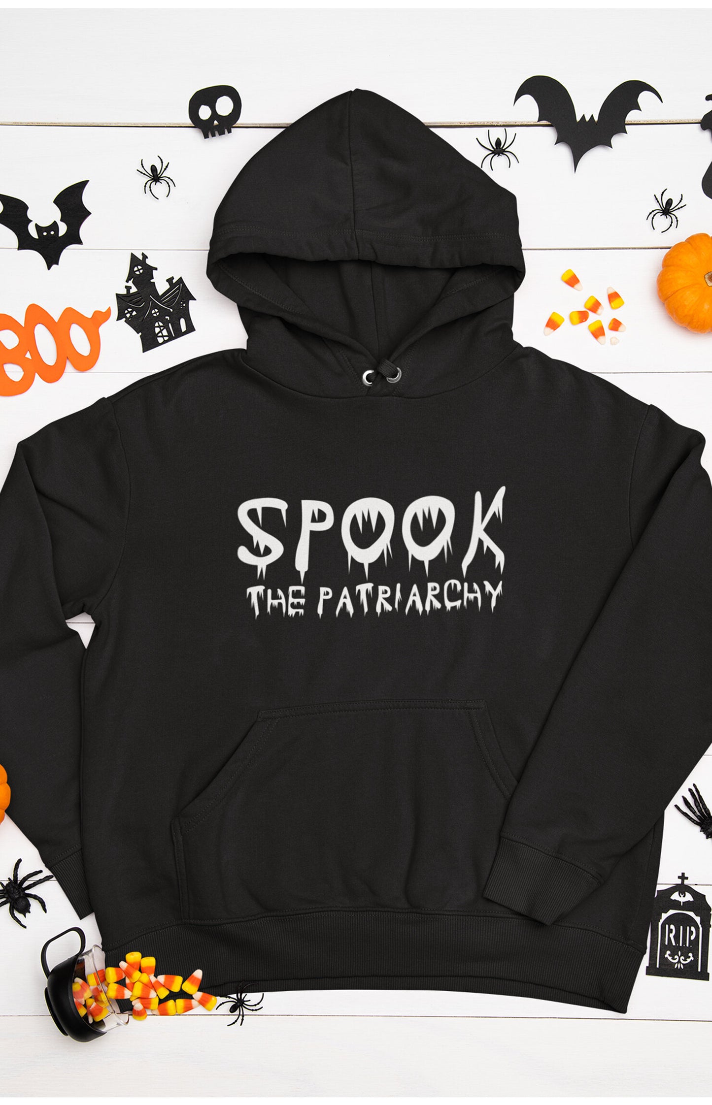Unisex organic hooded sweatshirt - Spook the patriarchy