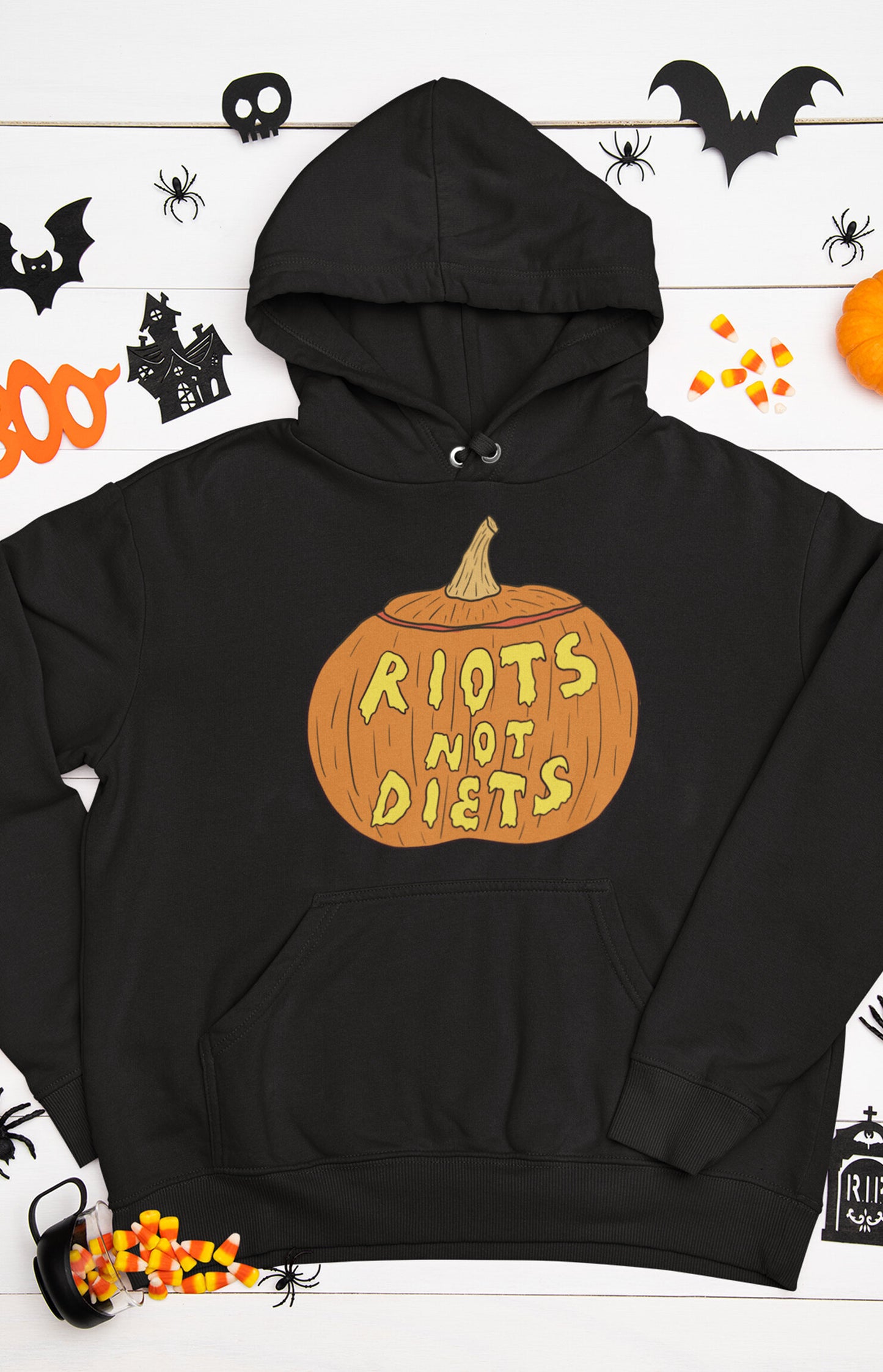 Unisex hooded sweatshirt - Riots not diets