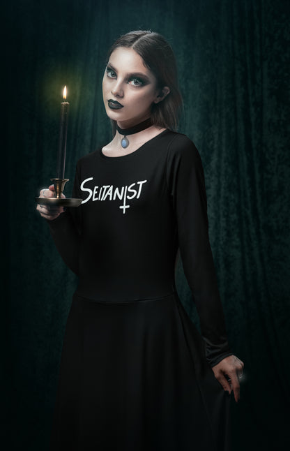 Spooky - All-Over Print Long Sleeve Midi Dress