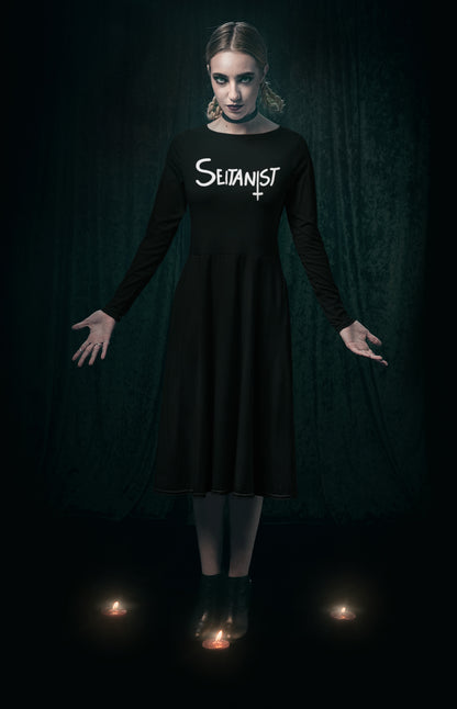 Spooky - All-Over Print Long Sleeve Midi Dress
