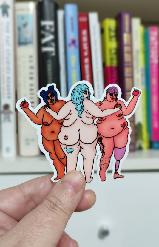 Three fat graces - sticker