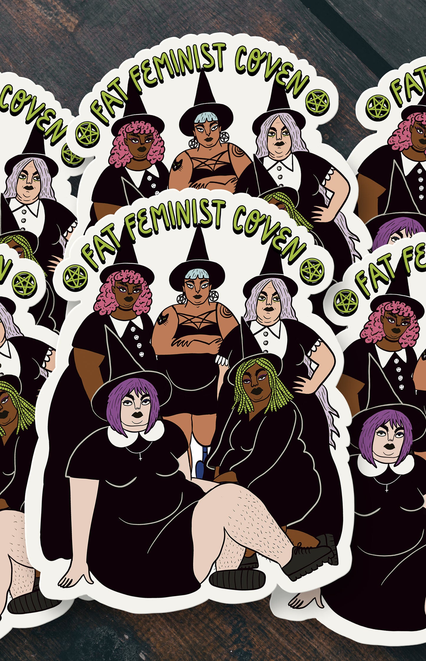 Fat feminist coven - sticker
