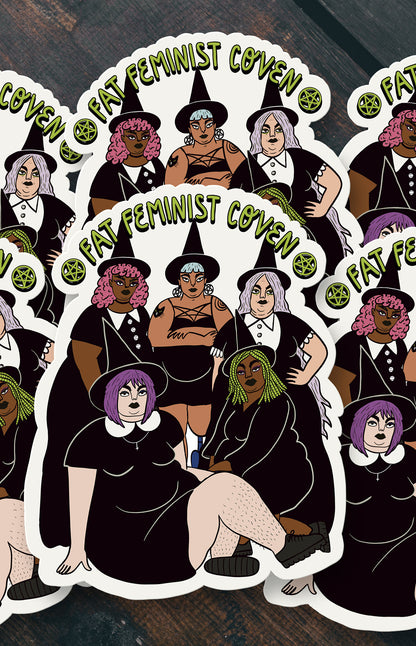 Fat feminist coven - sticker
