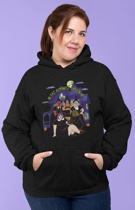 Unisex hooded sweatshirt - Fat feminist coven