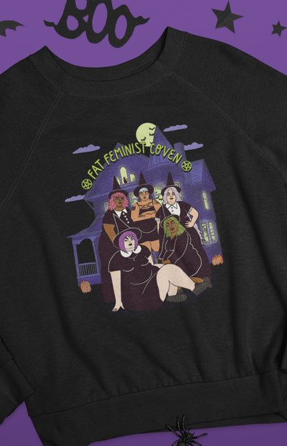 Unisex organic crewneck - Fat feminist coven full color version