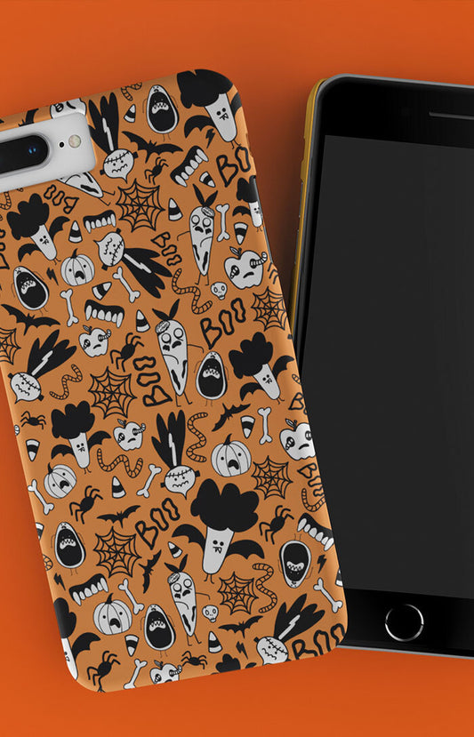 Cover 3d per smartphone - Vegan halloween pattern