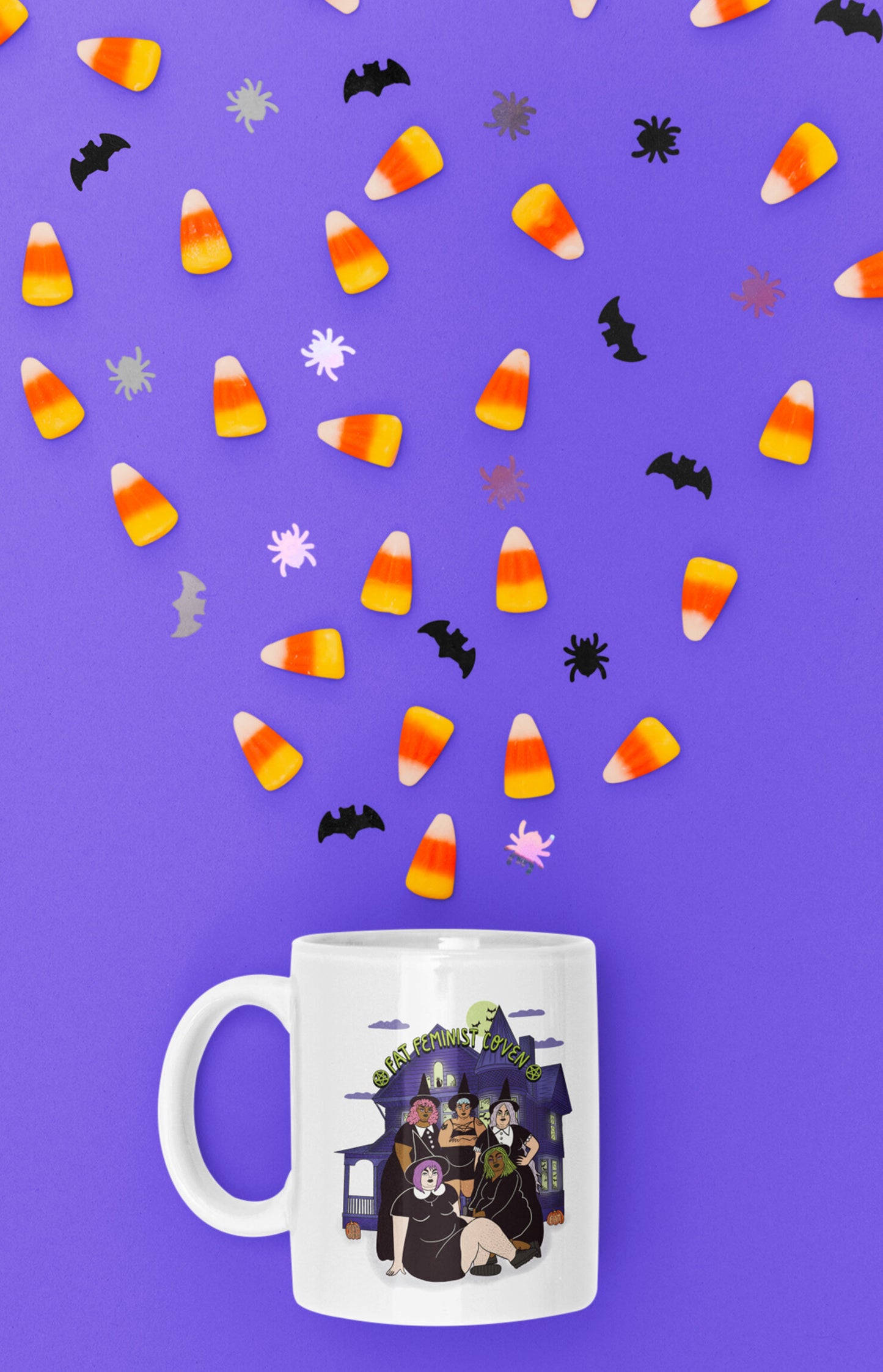 Ceramic mug - Fat feminist coven full color