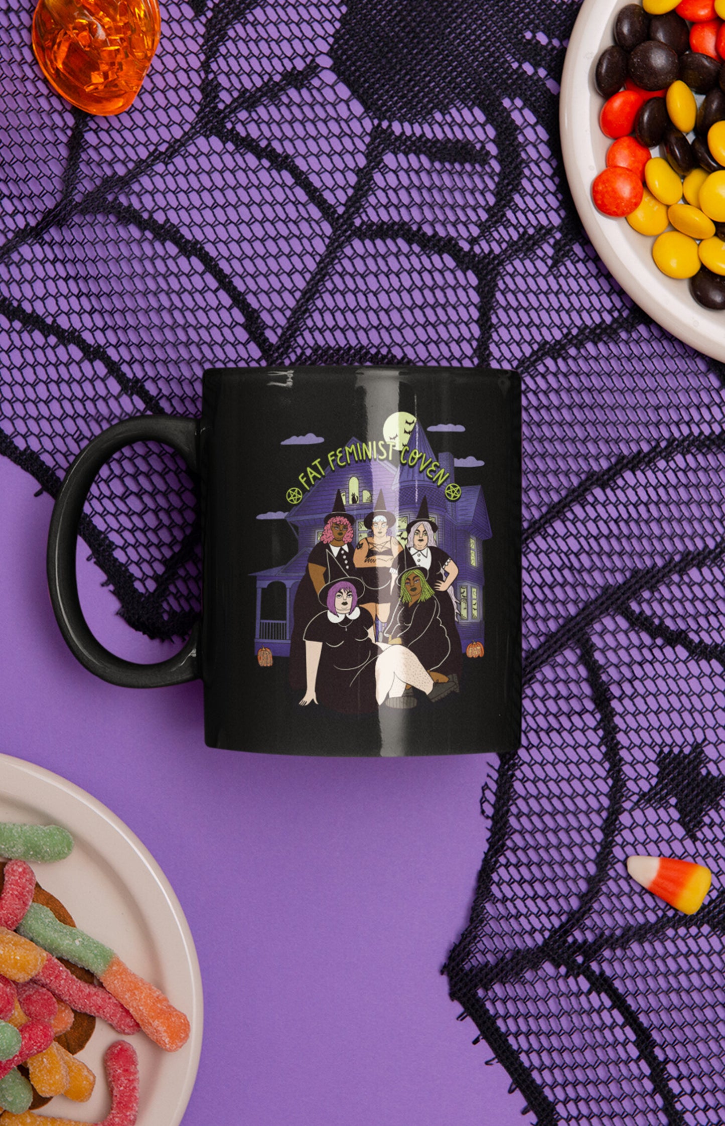 Ceramic mug - Fat feminist coven full color