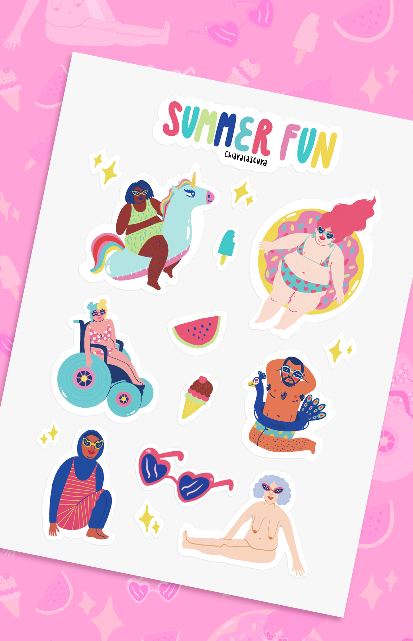 Sticker sheet - Summer fun